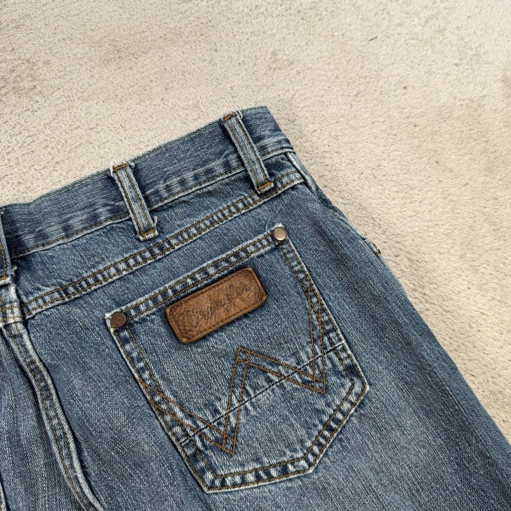 Wrangler Retro Jeans Mens 30x32 Blue Slim Straight Denim Cowboy Western Rodeo - Picture 7 of 8